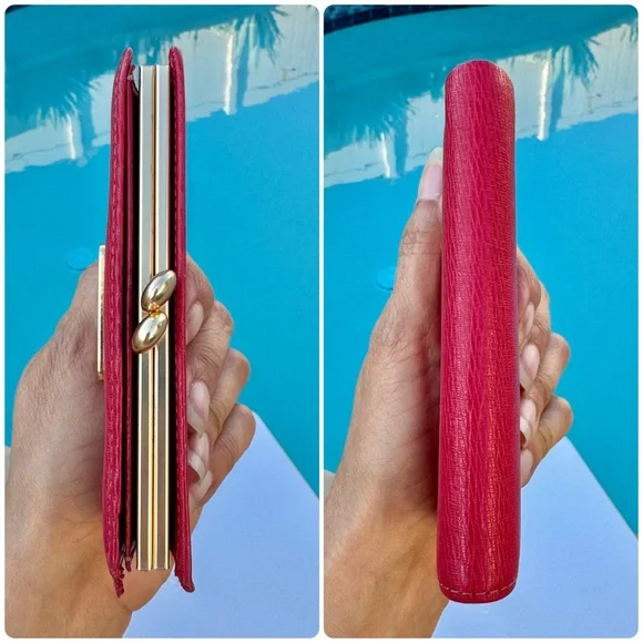 EUC Burberry red leather bifold wallet with COA - Picture 8 of 13